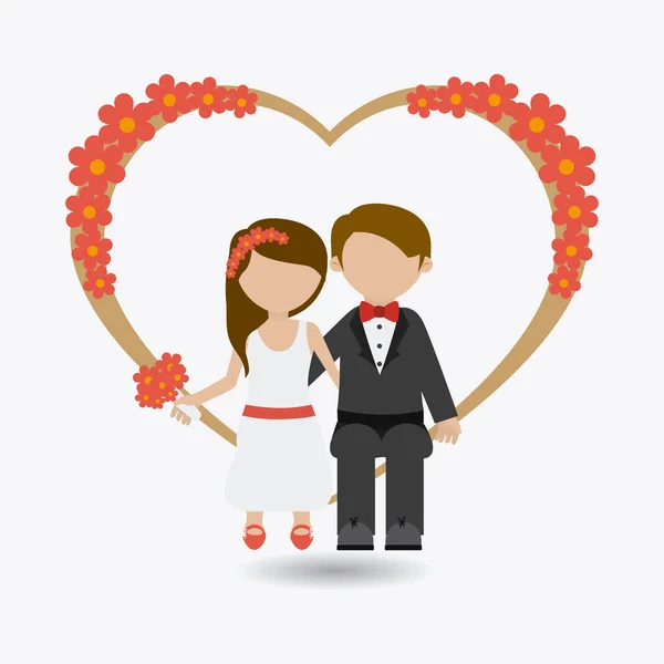 Conception de carte de mariage. — Image vectorielle