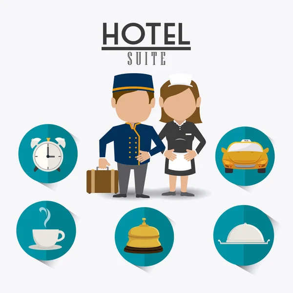 Diseño del hotel . — Vector de stock