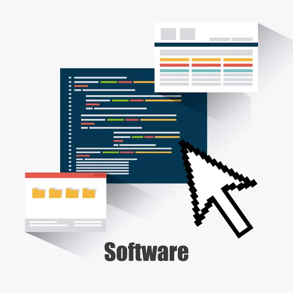 Progettazione software . — Vettoriale Stock