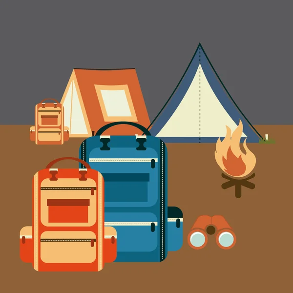 Aventura de camping — Archivo Imágenes Vectoriales