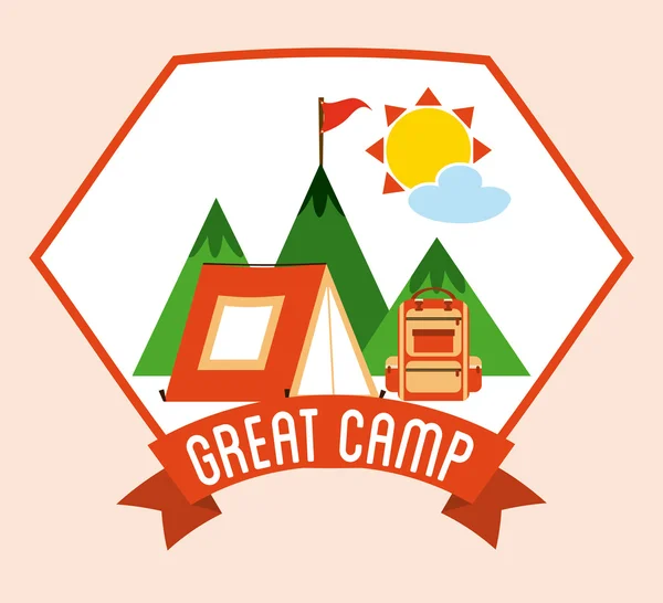 Aventura de camping — Vector de stock