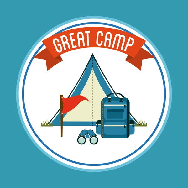キャンプの冒険 — ストックベクタ