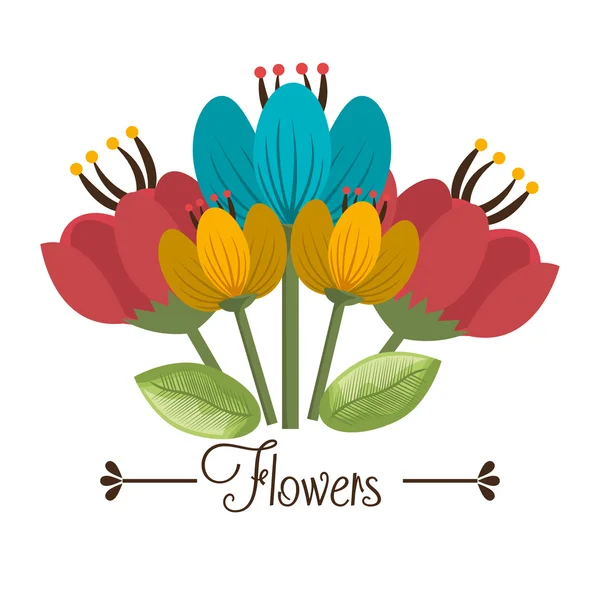 Ontwerp met bloemen. — Stockvector