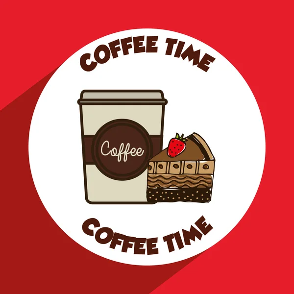 Kaffe tid ikonen — Stock vektor