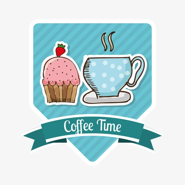 Icono hora del café — Vector de stock