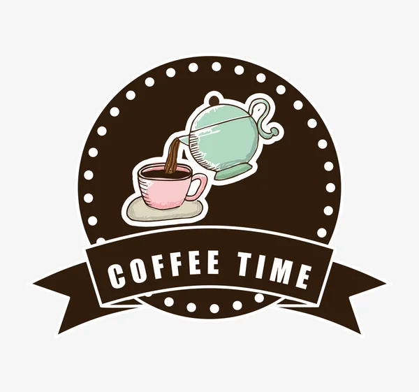 Ícone de tempo de café — Vetor de Stock