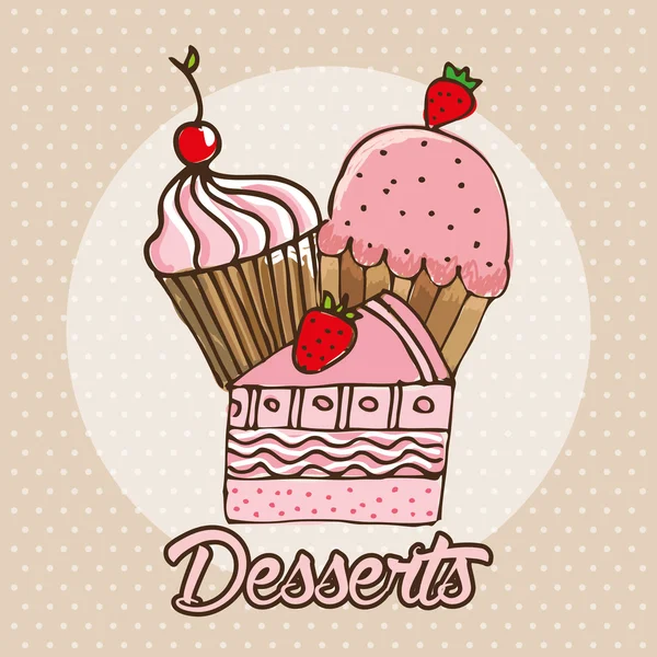 Delicious dessert — Stock Vector