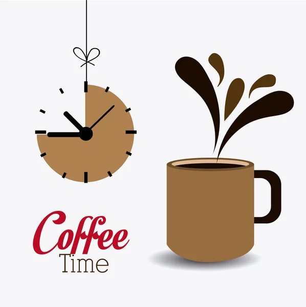 Café tiempo diseño. — Vector de stock