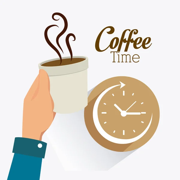 Café tiempo diseño. — Vector de stock