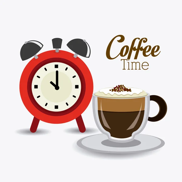 Café tiempo diseño. — Vector de stock