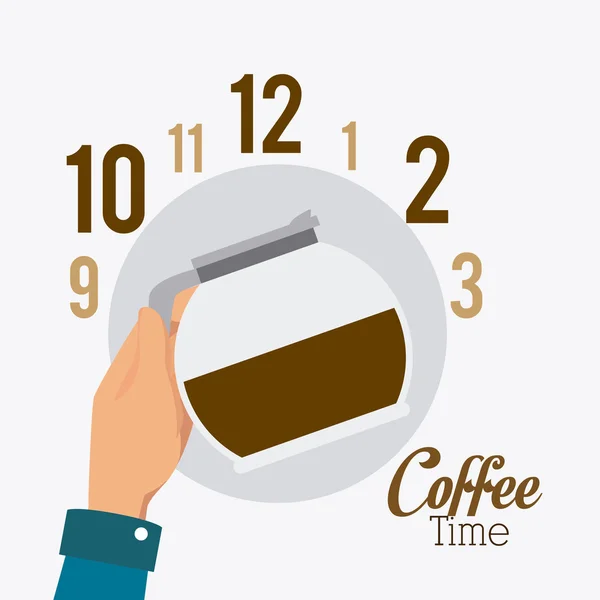 Café tiempo diseño. — Archivo Imágenes Vectoriales