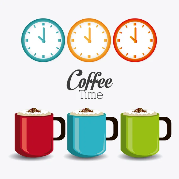 Kahve zaman tasarımı. — Stok Vektör