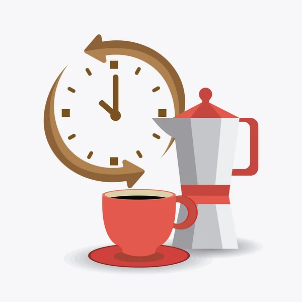 Tempo de café design. —  Vetores de Stock