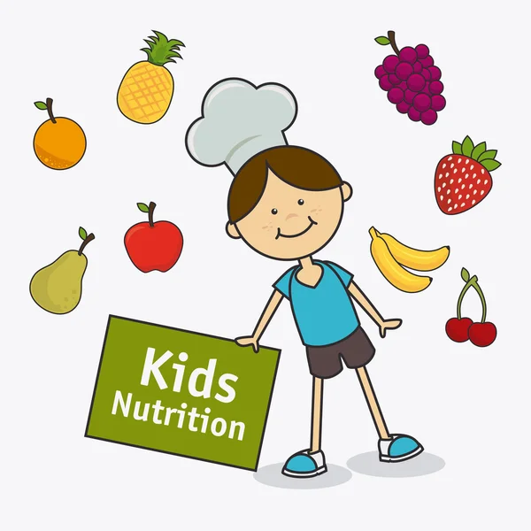 Lebensmitteldesign für Kinder. — Stockvektor