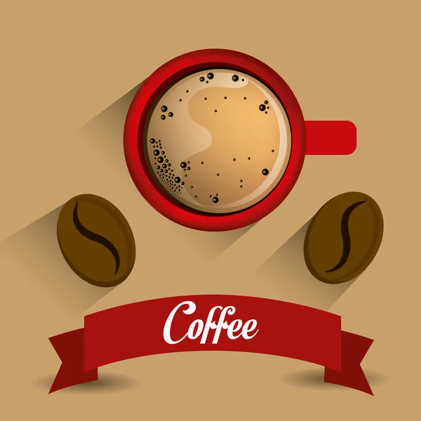 Tempo de café design. — Vetor de Stock