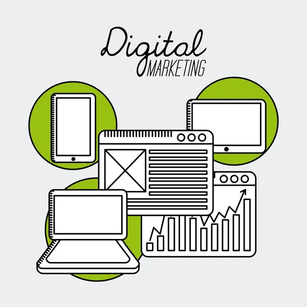 Digitales Marketing — Stockvektor