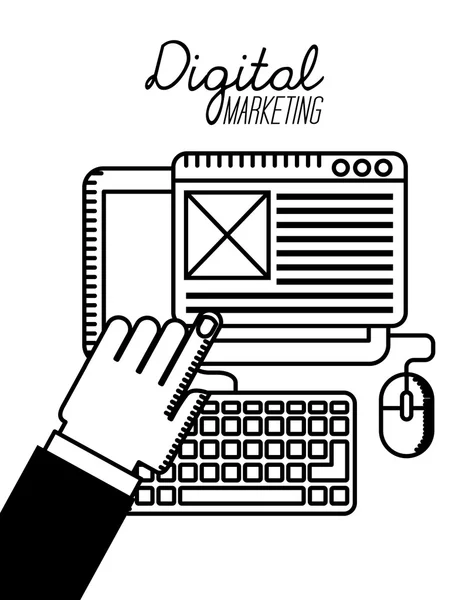 Marketing digital — Vector de stock