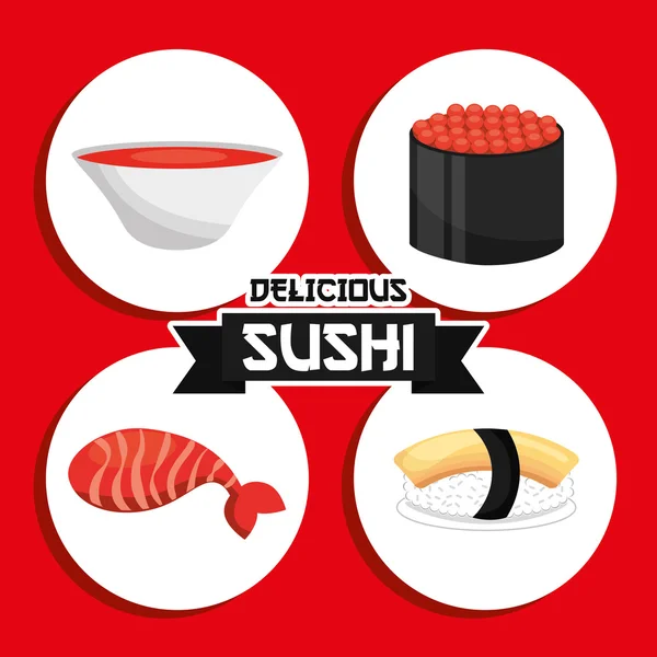Delicioso sushi — Vector de stock