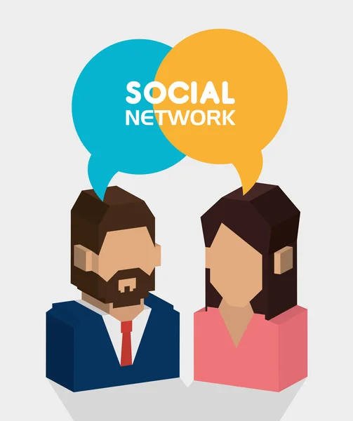 Projekt sieci społecznej. — Wektor stockowy
