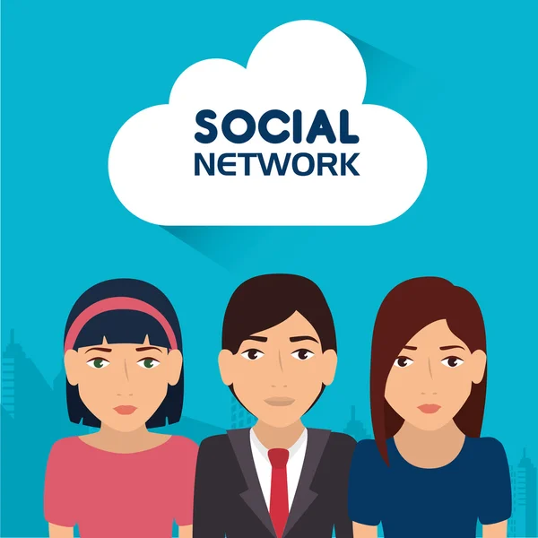 Sociala nätverksdesign. — Stock vektor