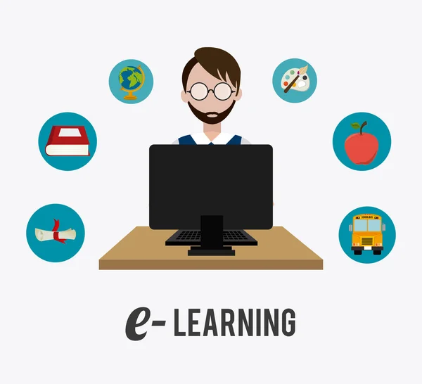 E-learning design digital . —  Vetores de Stock