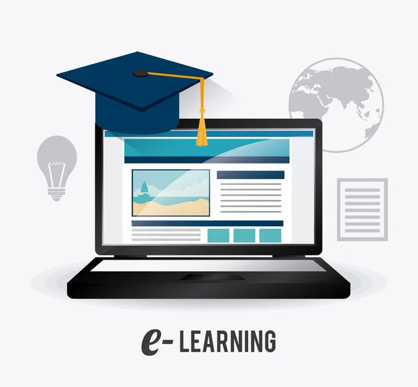 E-learning design digital . — Vetor de Stock