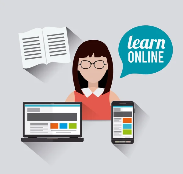 E-learning design digital . — Vetor de Stock