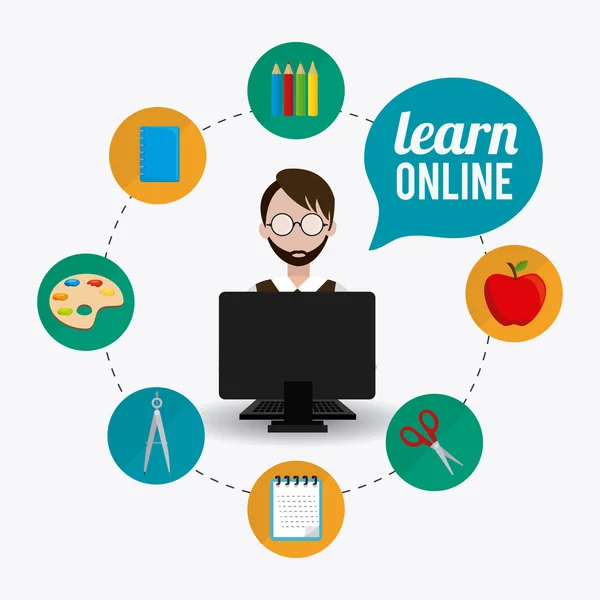 Diseño digital elearning . — Archivo Imágenes Vectoriales