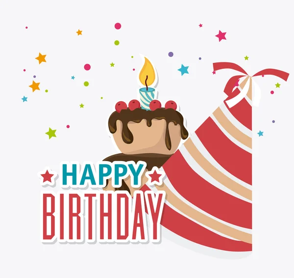 Feliz cumpleaños diseño. — Vector de stock