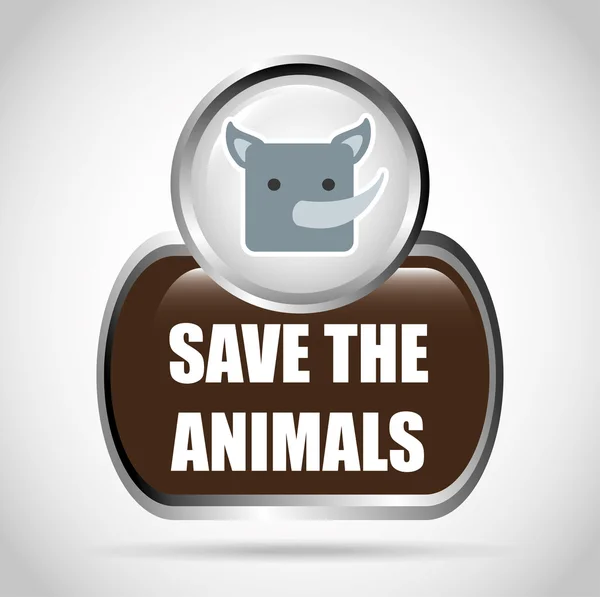 Save the animals — Stock Vector