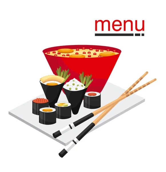 Comida japonesa — Vector de stock