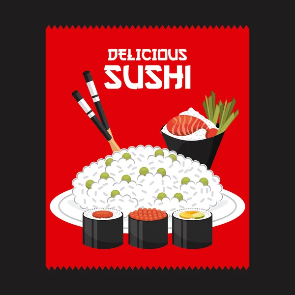 Comida japonesa — Vector de stock