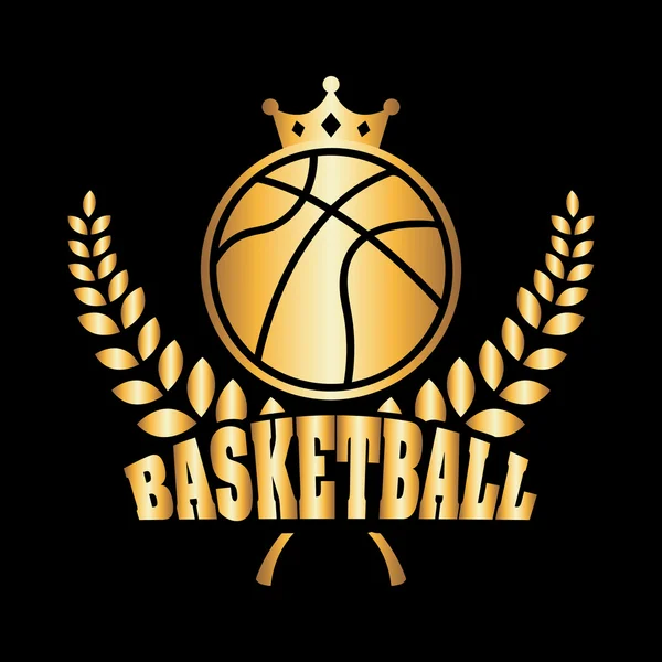 Gold crown on a basketball ball — Stock Vector © dvargg 71447003