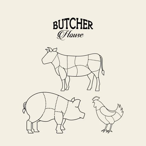 Butcher concept — Stock Vector