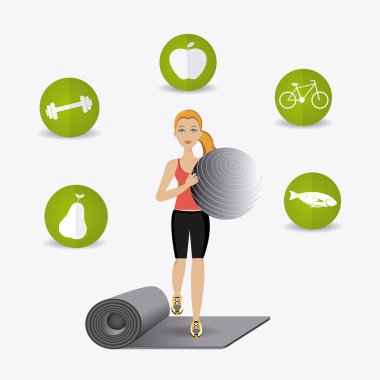 Fitness yaşam tarzı tasarım.