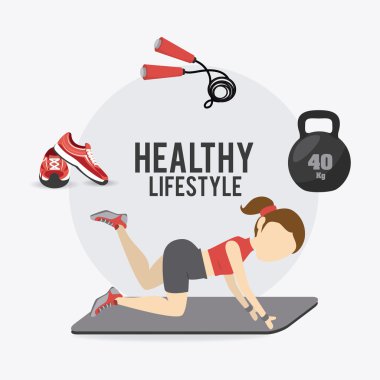 Fitness yaşam tarzı tasarım.