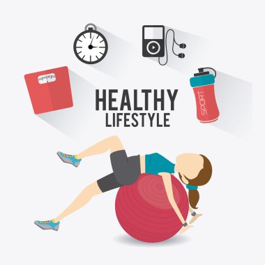 Fitness yaşam tarzı tasarım.