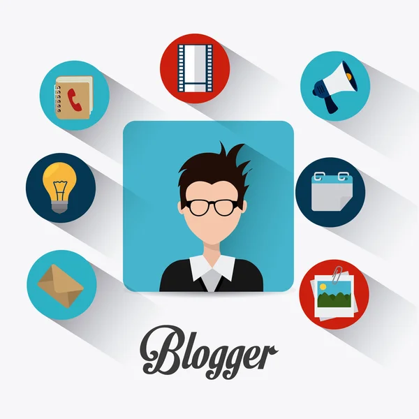 Blogger digitaal ontwerp. — Stockvector