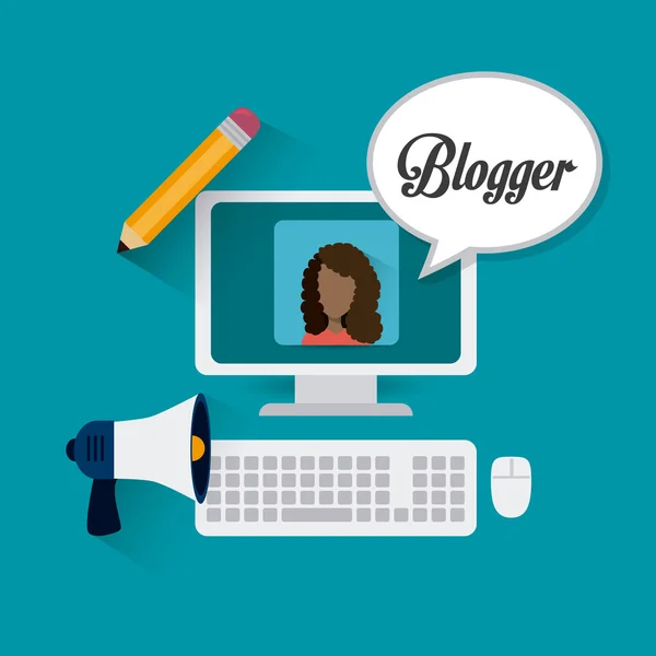 Blogger design numérique . — Image vectorielle
