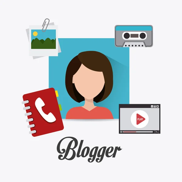 Blogger digitaal ontwerp. — Stockvector