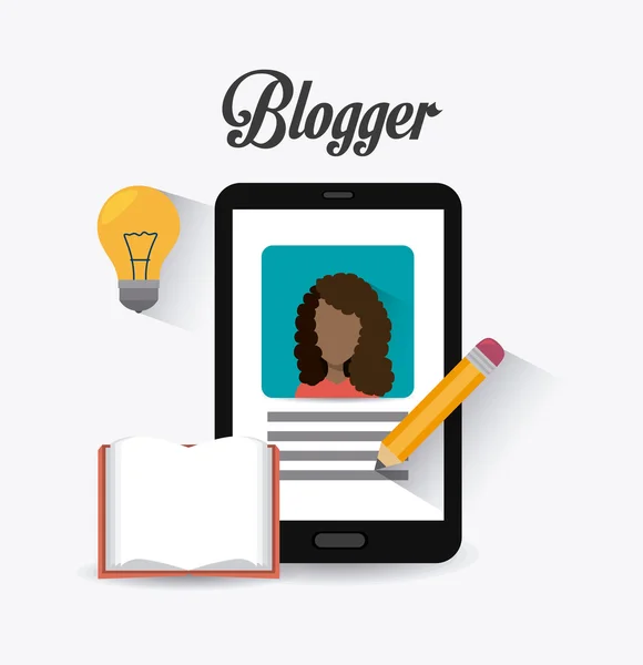 Blogger design digital . — Vetor de Stock