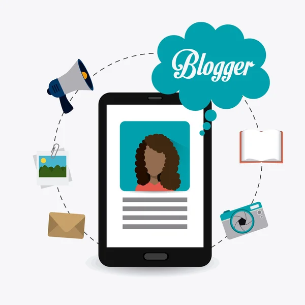 Blogger digital design. — Stock Vector