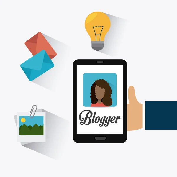 Blogger digitaal ontwerp. — Stockvector