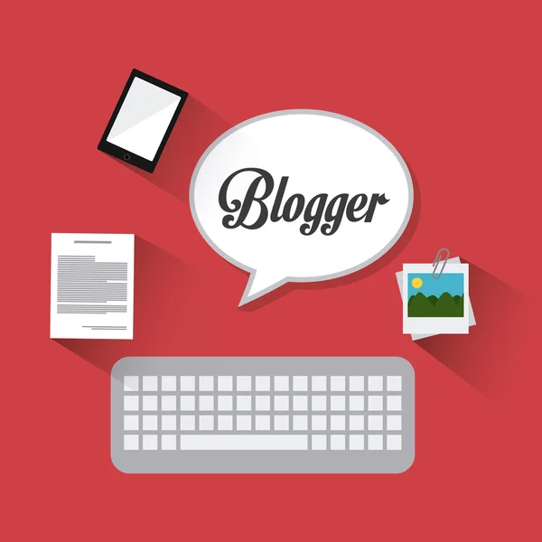 Design digitale del blogger . — Vettoriale Stock