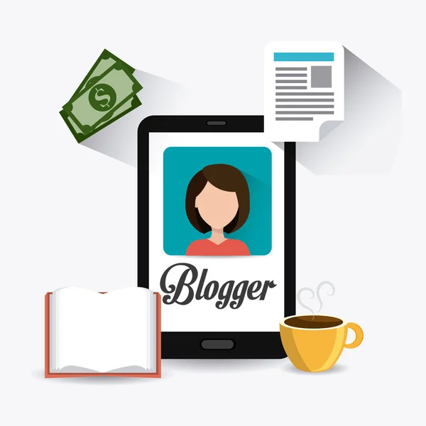 Design digitale del blogger . — Vettoriale Stock