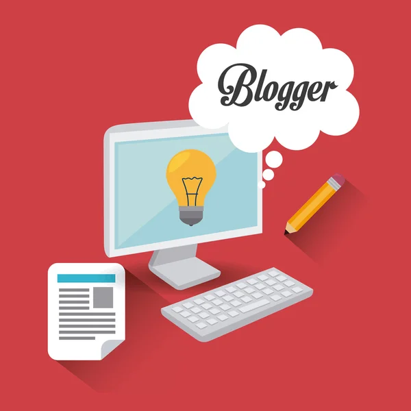 Blogger digitaal ontwerp. — Stockvector