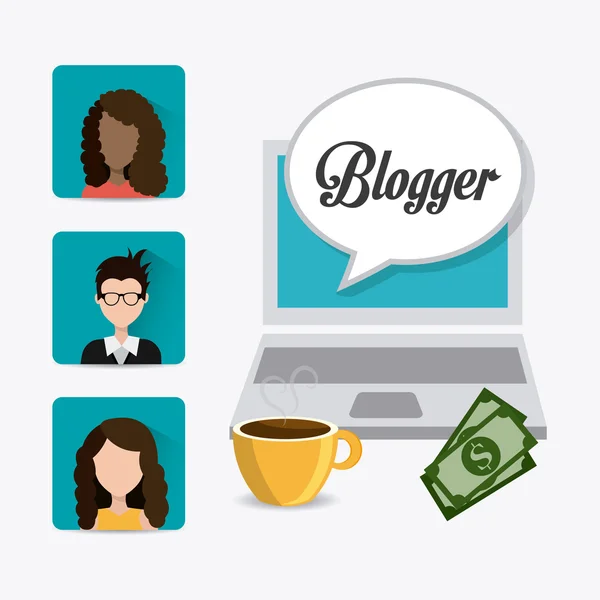 Blogger diseño digital . — Vector de stock