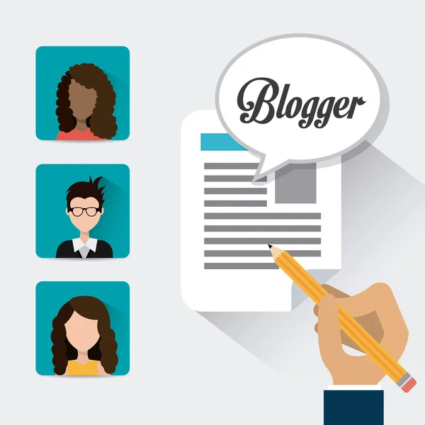 Blogger diseño digital . — Vector de stock