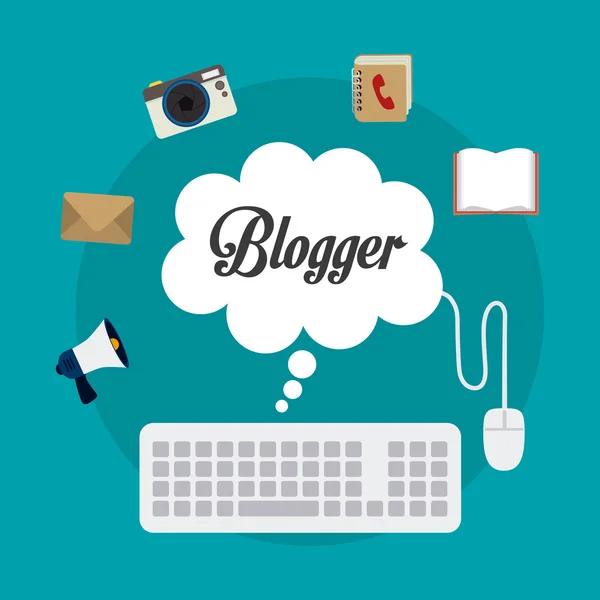 Blogger digitaal ontwerp. — Stockvector