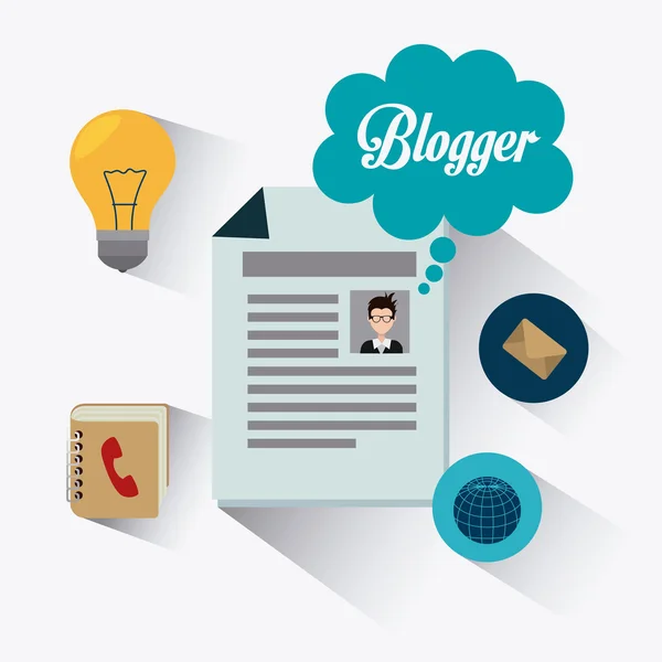 Blogger digitaal ontwerp. — Stockvector